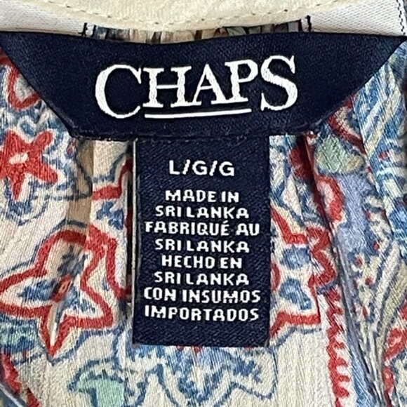 CHAPS Cotton Raglan Peasant Top - Size Large - Picture 4 of 5